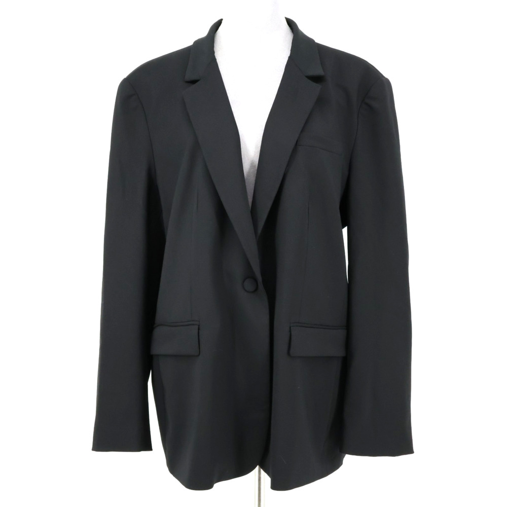 MM Lafleur Jacket Plus Size 20 Black Wool Lined Blazer Pockets Career Preppy